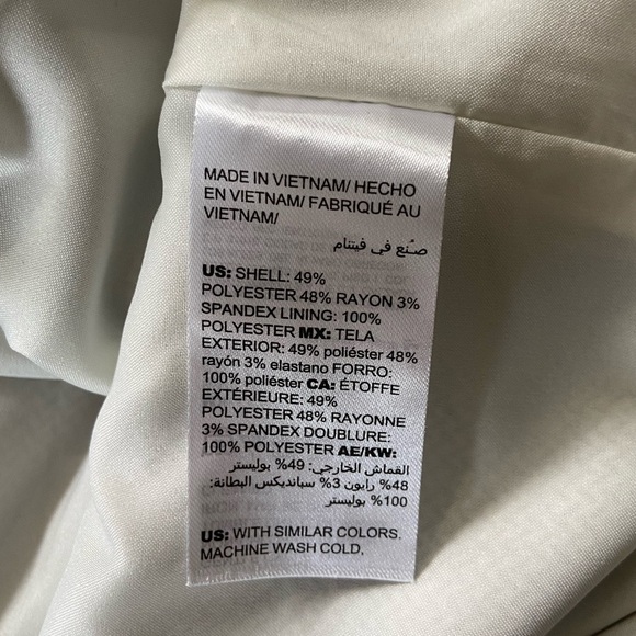 WHBM Gray Houndstooth Flat Front White Lined Office Pencil Skirt Invisible Zip 2 - Picture 7 of 8